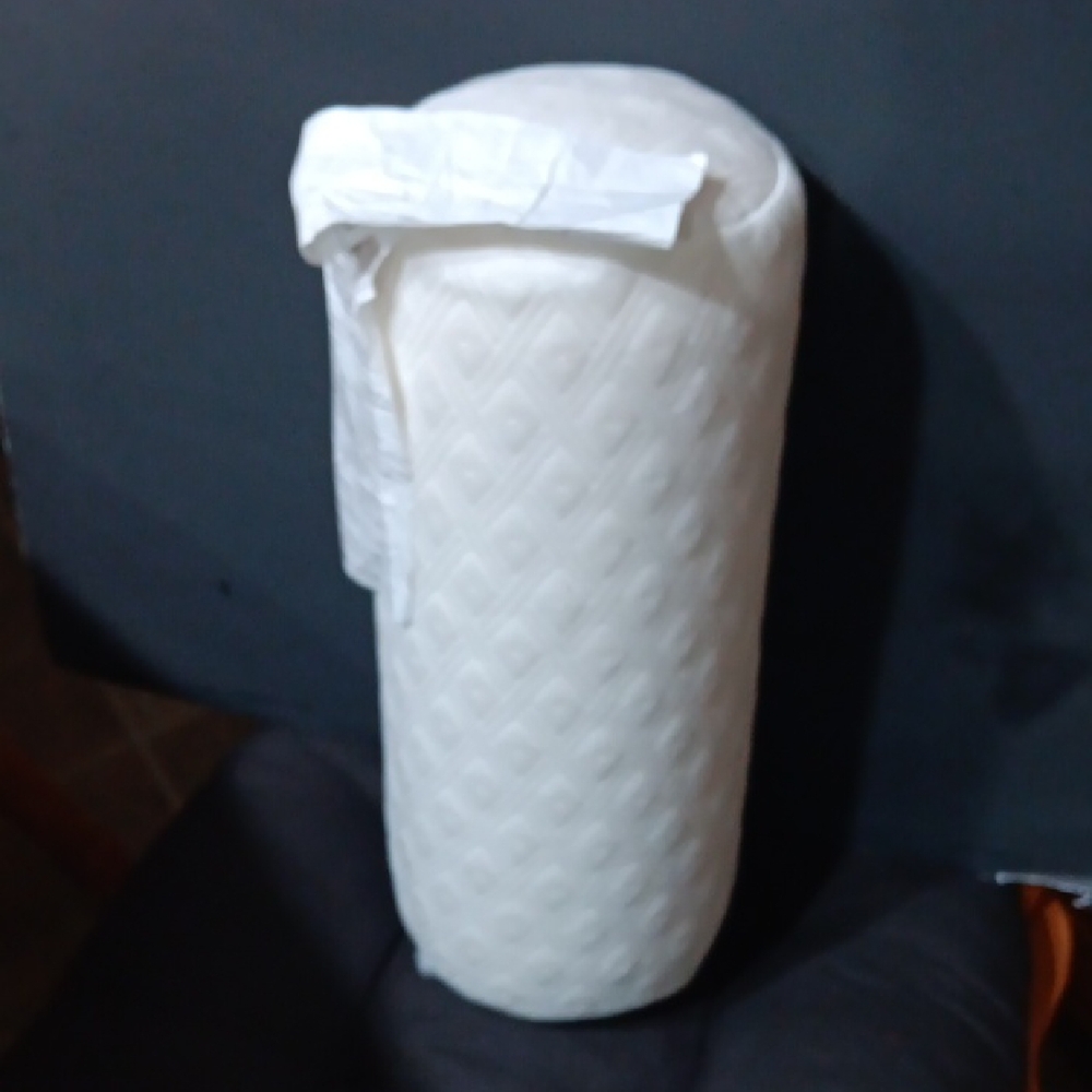 White Quilted Roll Pillow